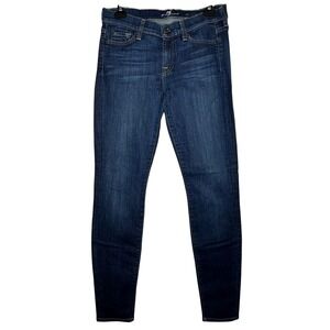 Seven For‎ All Mankind The Skinny Jeans Dark Wash Size 28 Mid Rise Stretch